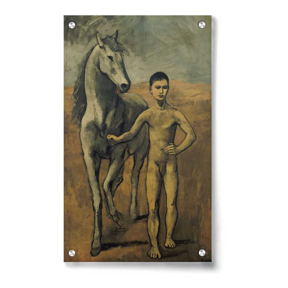 Boy Leading A Horse - Acrylic Wall Photo