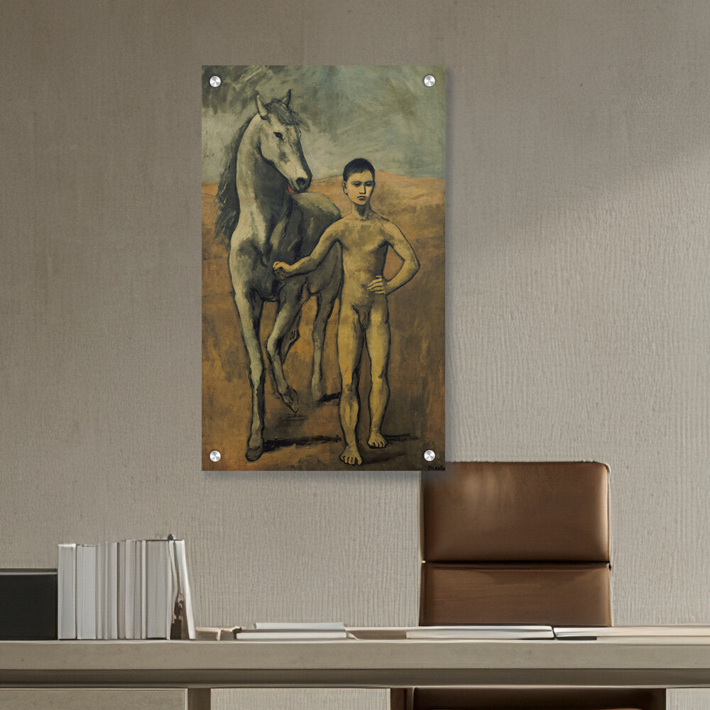 Boy Leading A Horse - Acrylic Wall Photo