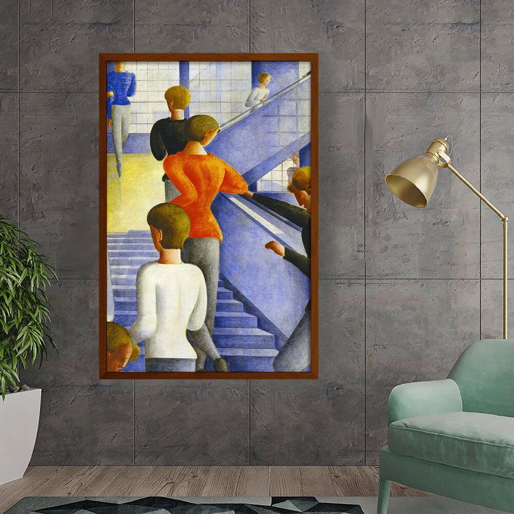 Bauhaus Stairway 1932 - Framed Canvas