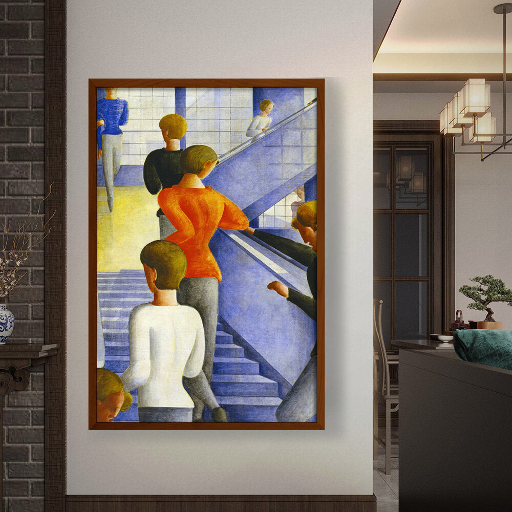 Bauhaus Stairway 1932 - Framed Canvas