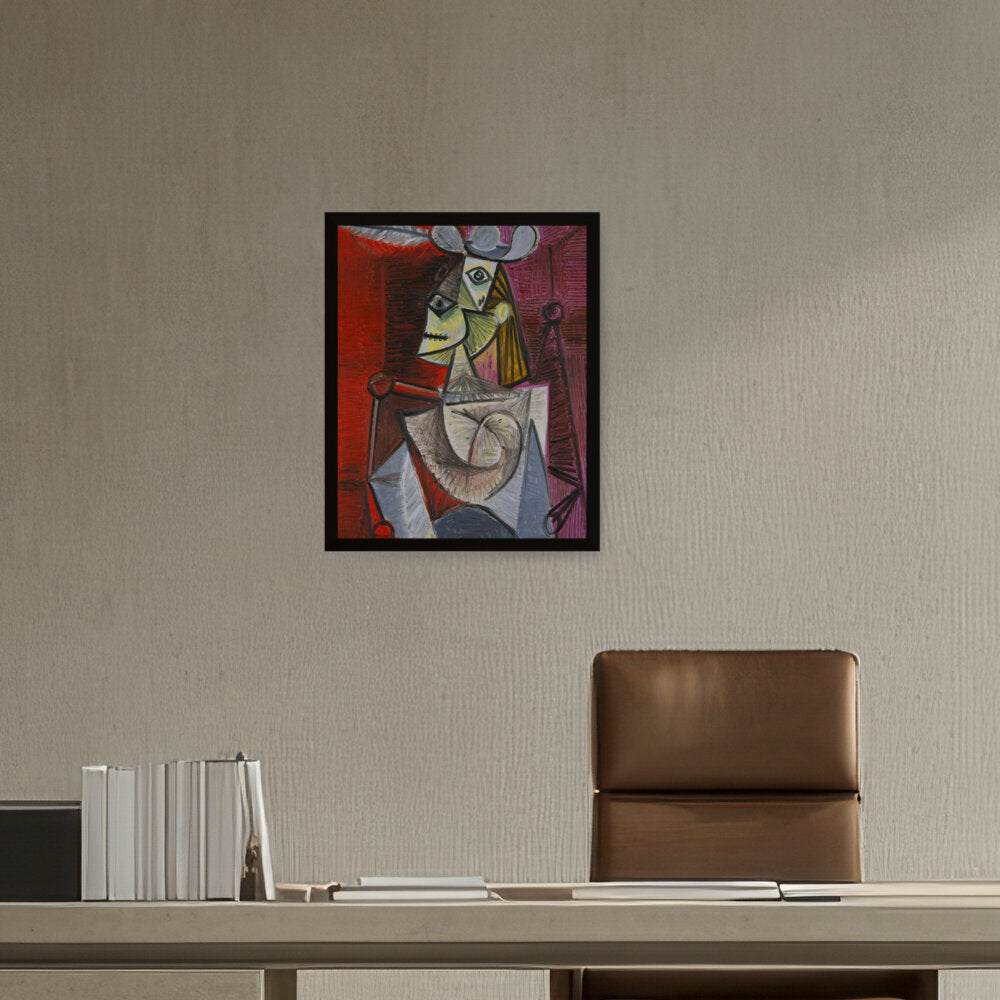 Woman In An Armchair - Framed Canvas