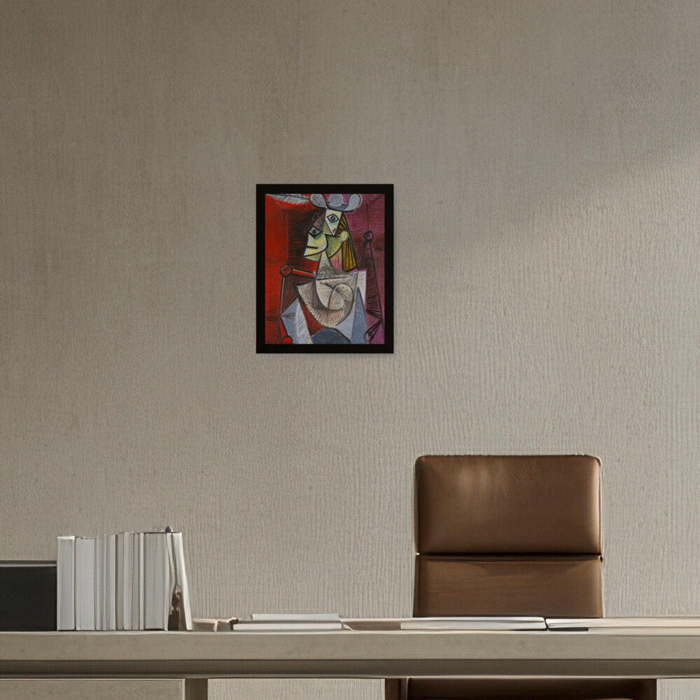 Woman In An Armchair - Framed Canvas