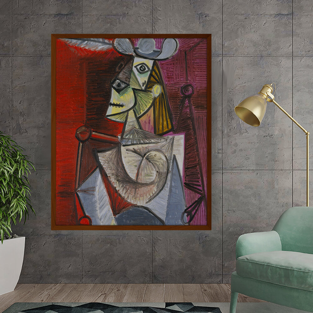 Woman In An Armchair - Framed Canvas