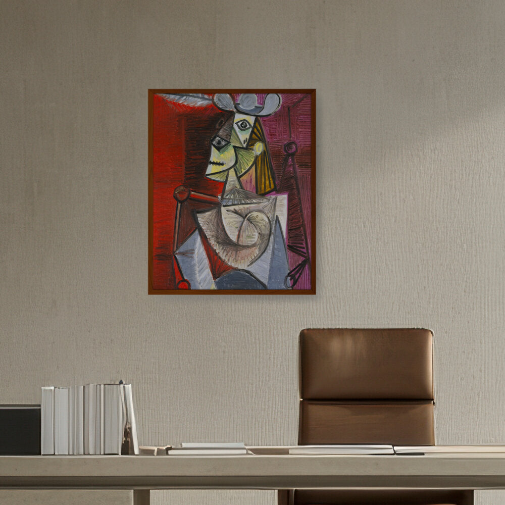 Woman In An Armchair - Framed Canvas