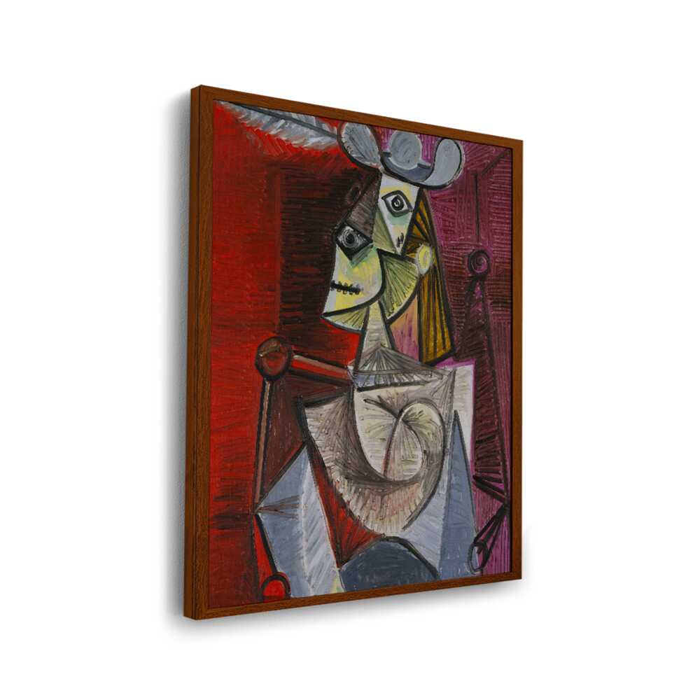 Woman In An Armchair - Framed Canvas