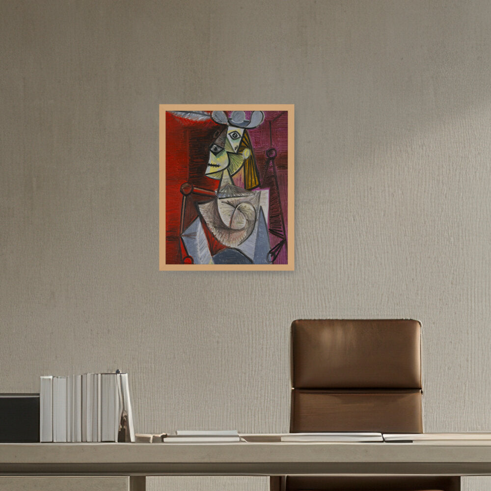 Woman In An Armchair - Framed Canvas