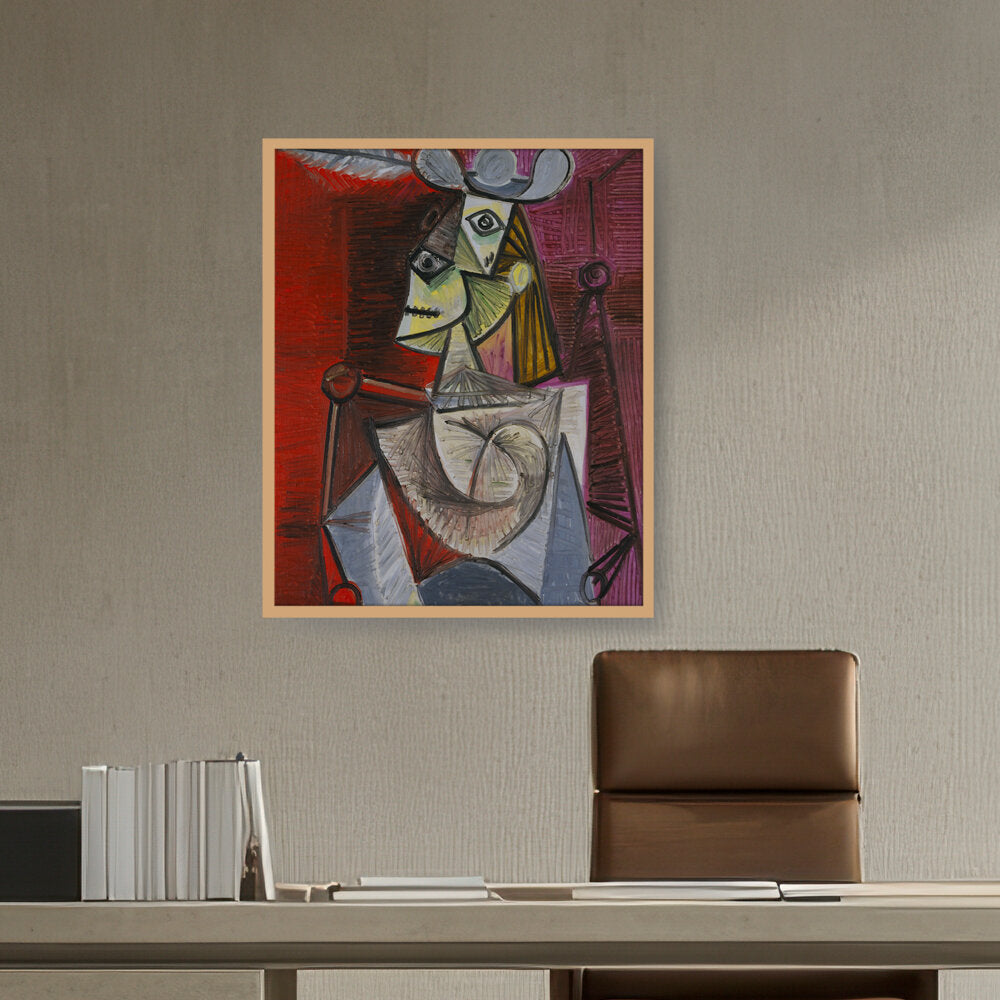 Woman In An Armchair - Framed Canvas