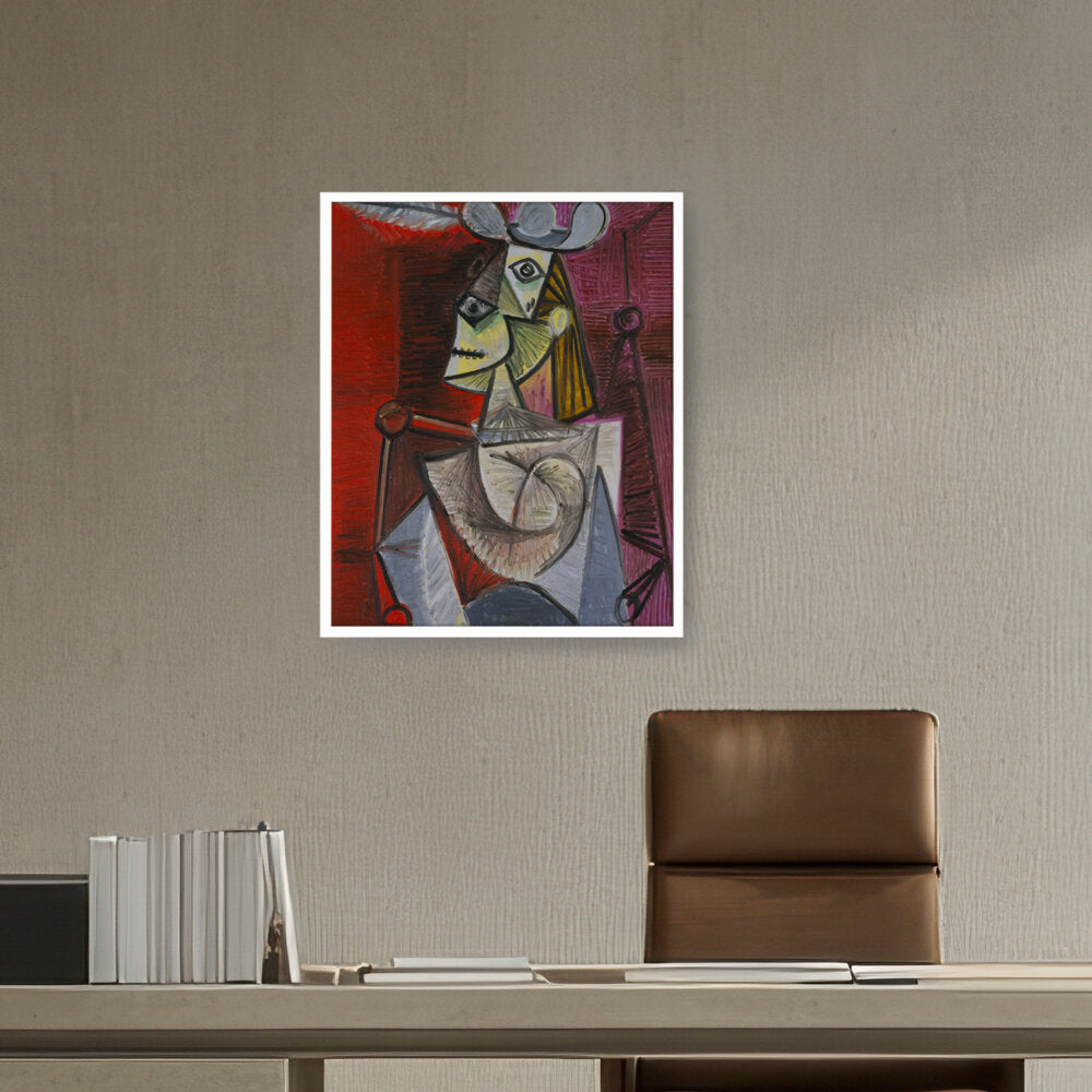 Woman In An Armchair - Framed Canvas