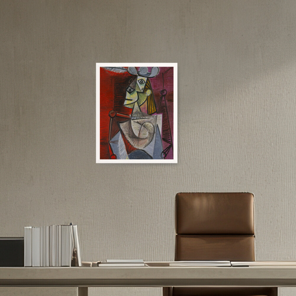 Woman In An Armchair - Framed Canvas