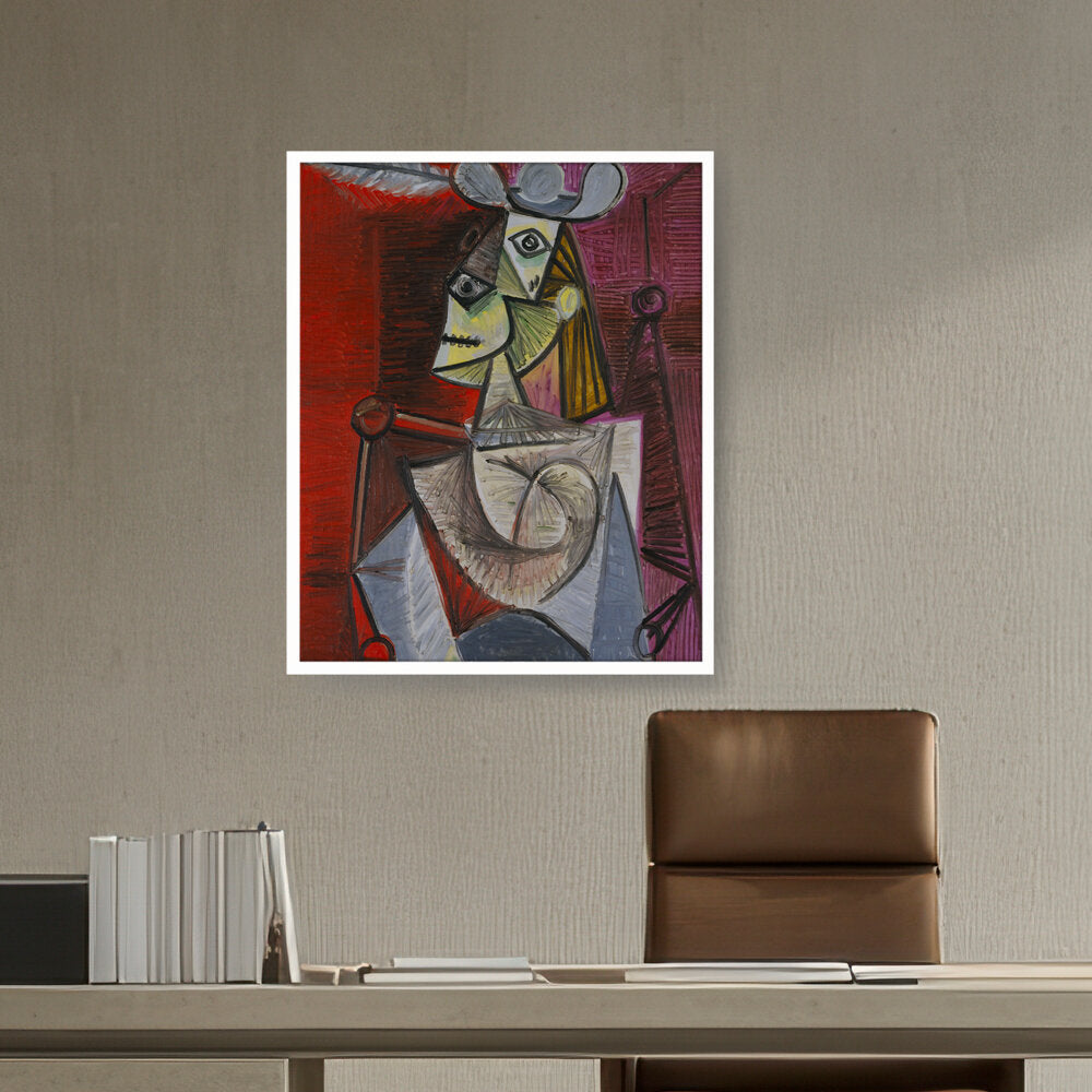 Woman In An Armchair - Framed Canvas