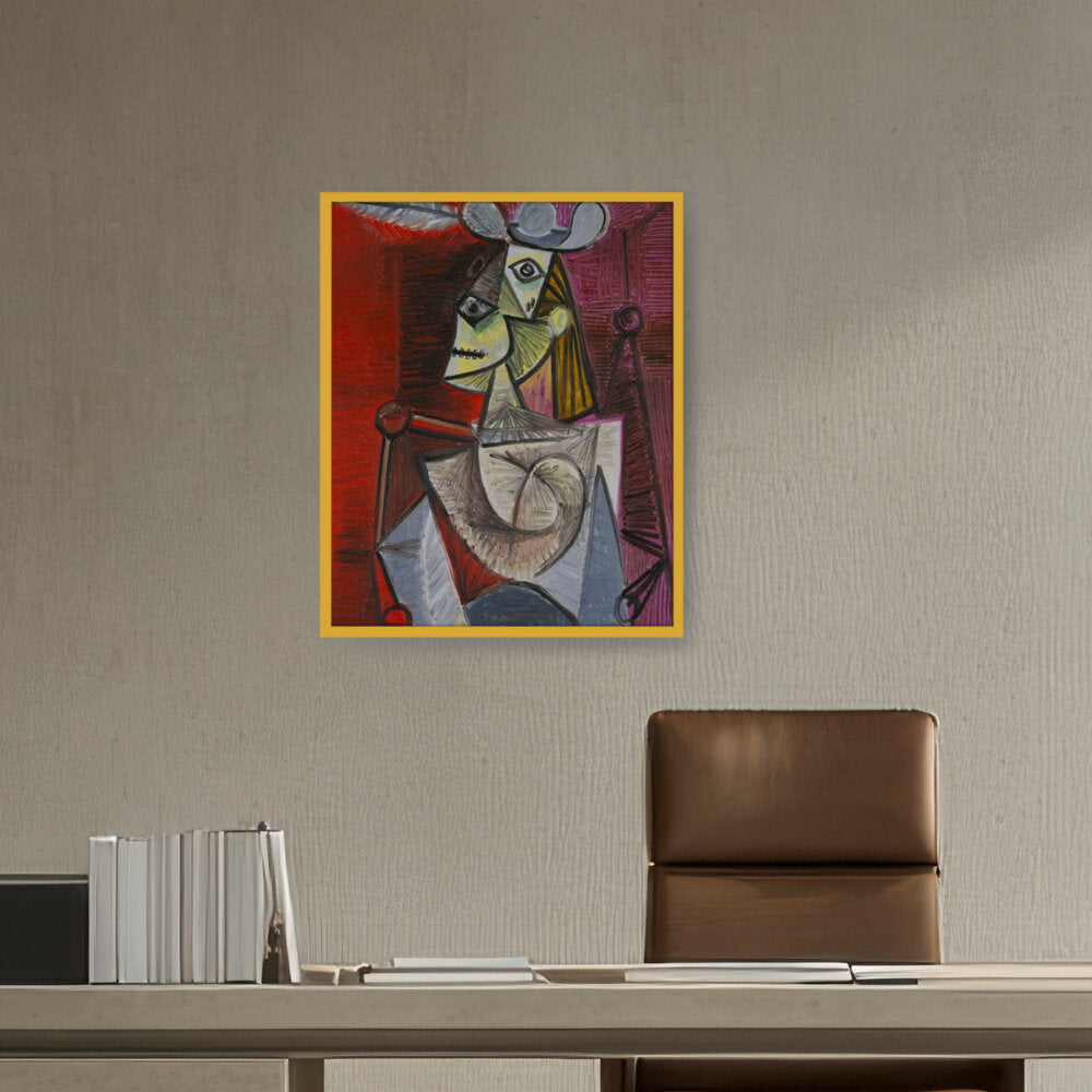 Woman In An Armchair - Framed Canvas