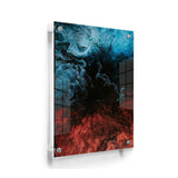 Blue And Red Mix Splash - Acrylic Wall Photo