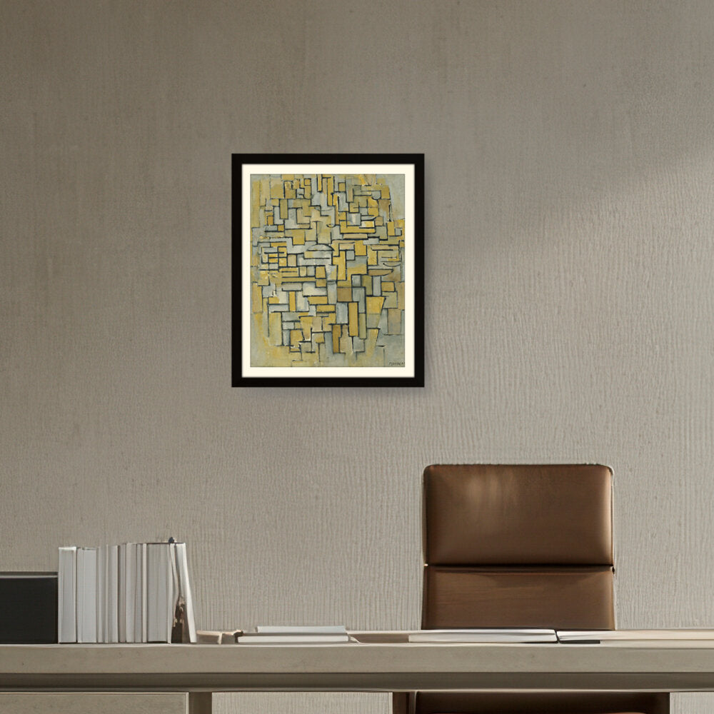 Composition In Brown And Gray - WALL MOUNT FRAME