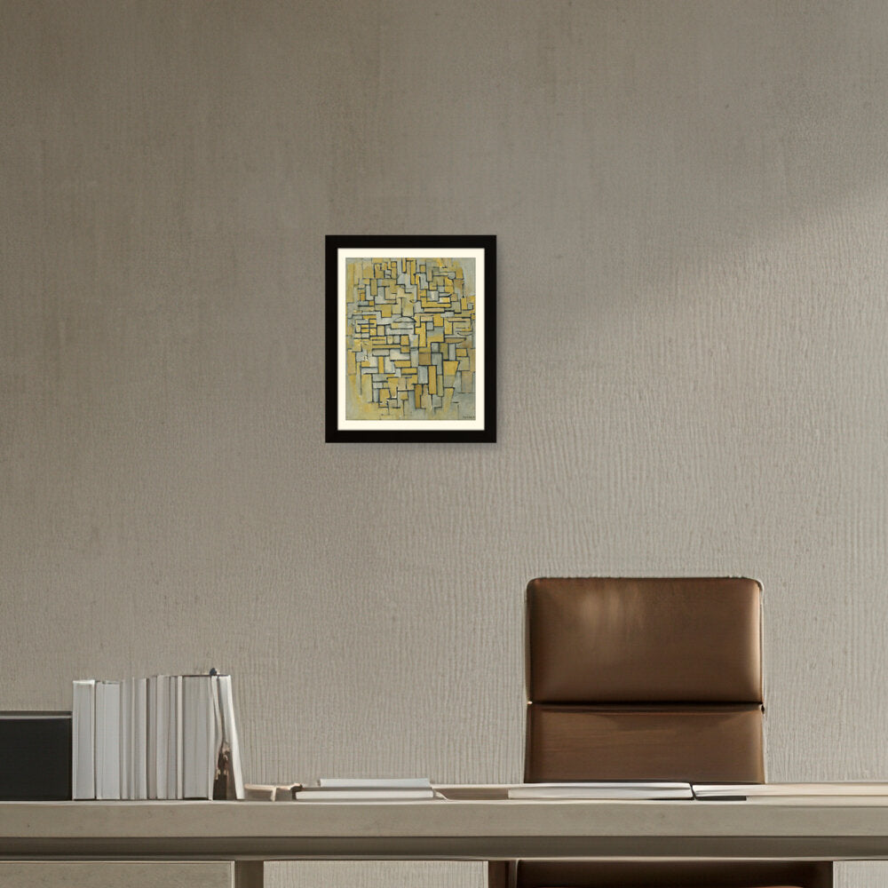 Composition In Brown And Gray - WALL MOUNT FRAME