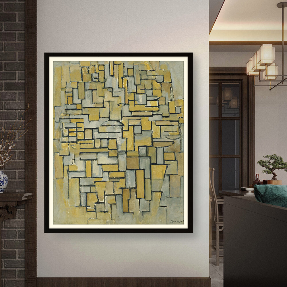 Composition In Brown And Gray - WALL MOUNT FRAME