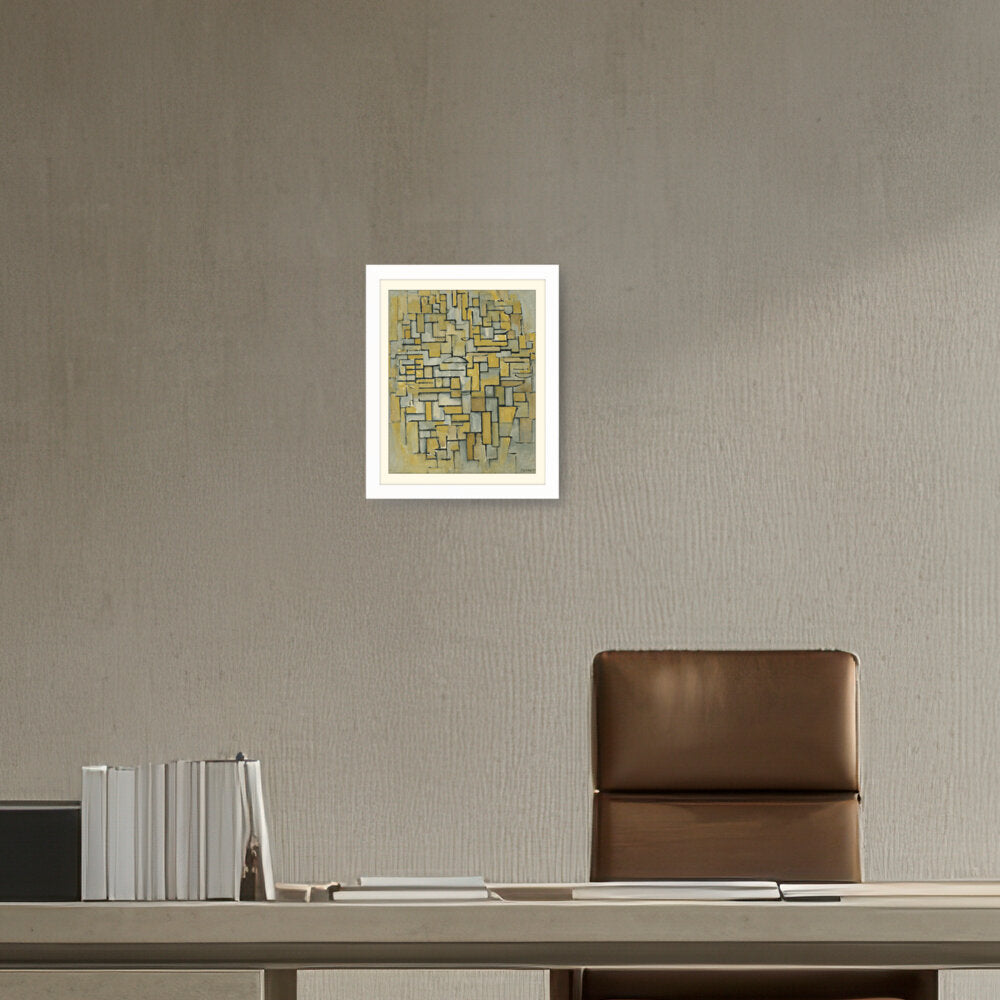 Composition In Brown And Gray - WALL MOUNT FRAME