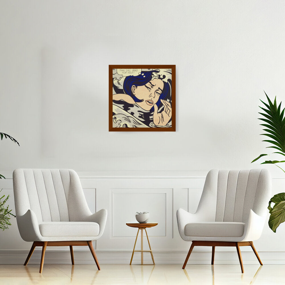 Drowning Girl - Framed Canvas