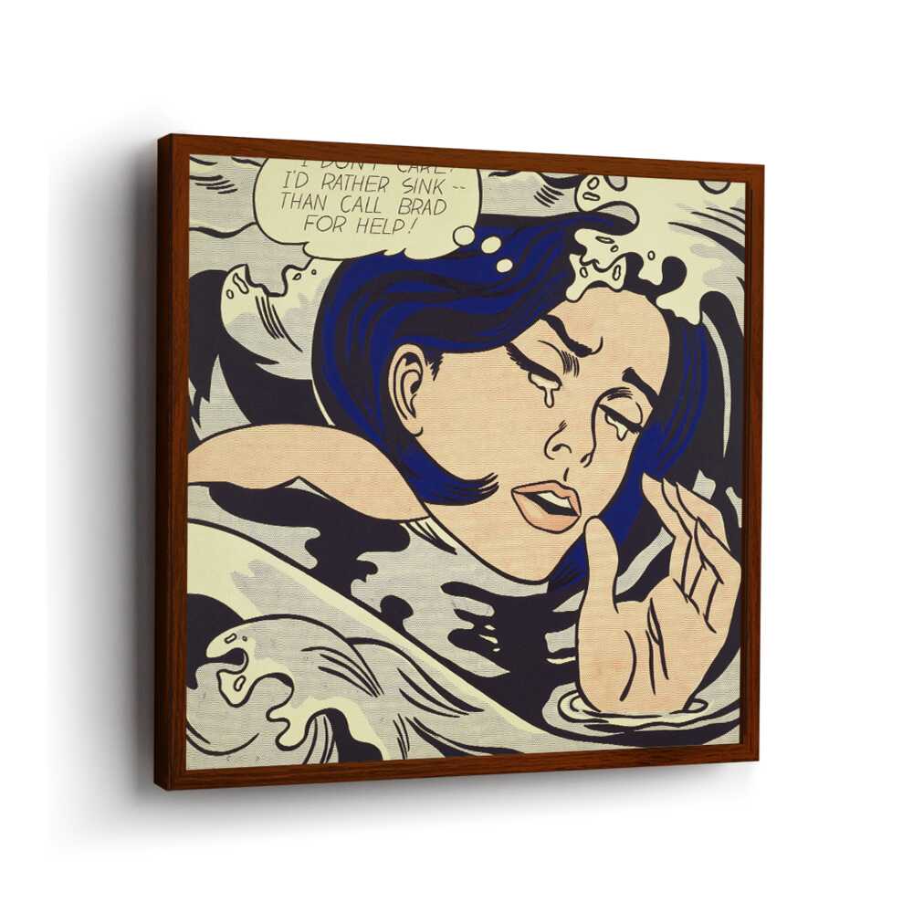 Drowning Girl - Framed Canvas