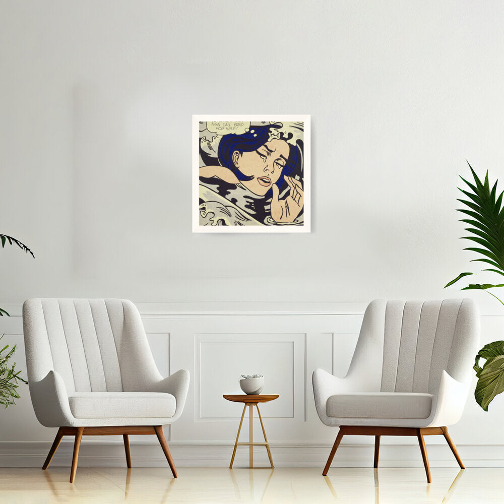 Drowning Girl - Framed Canvas