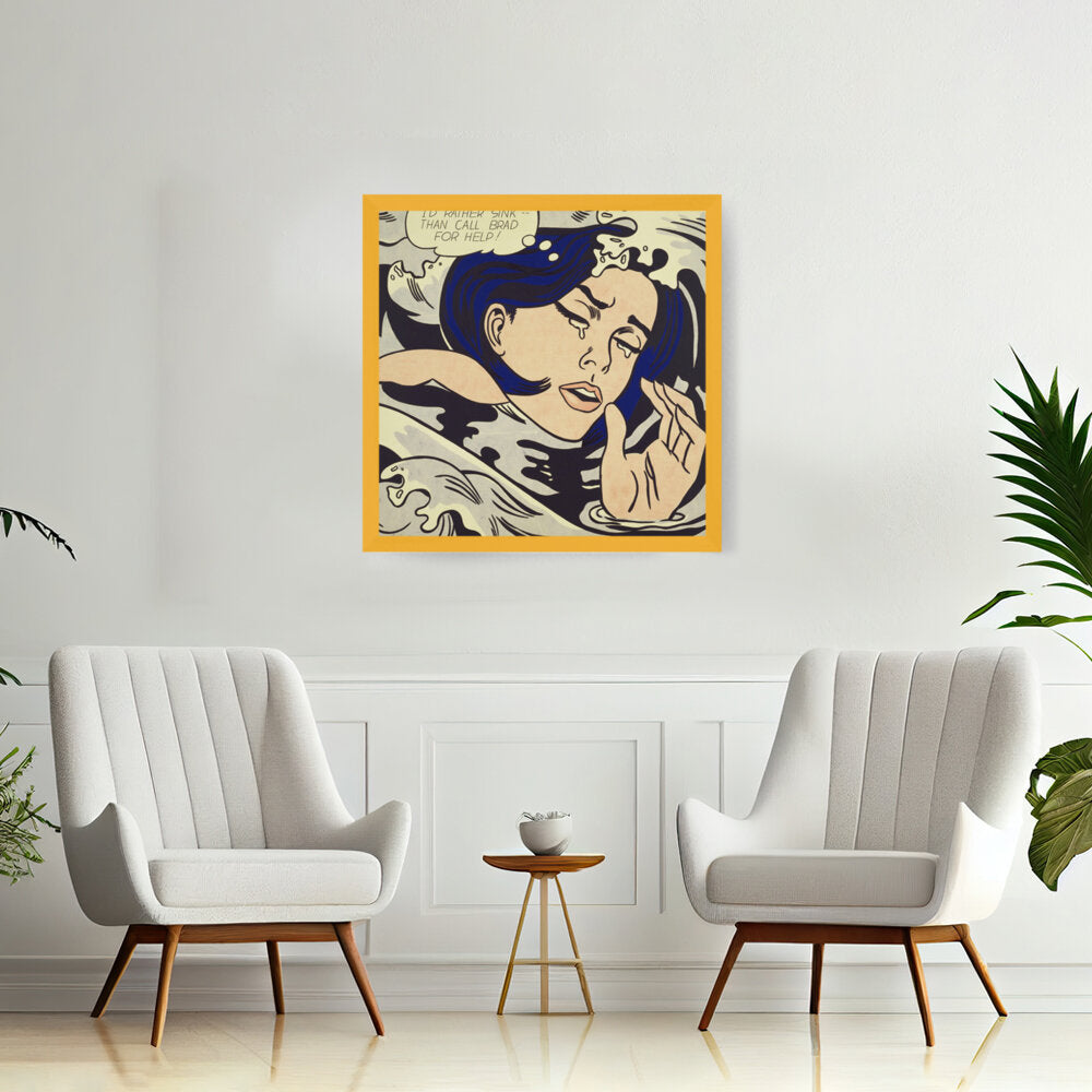 Drowning Girl - Framed Canvas