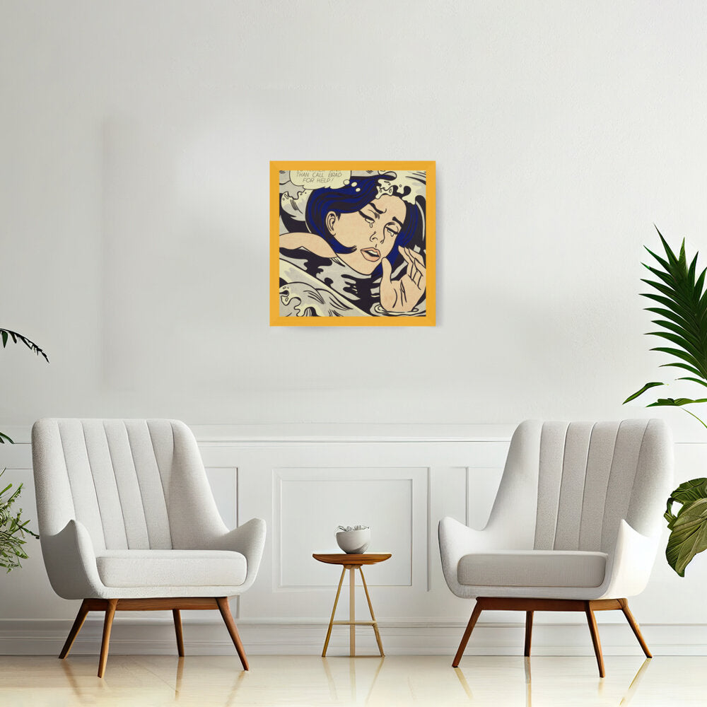 Drowning Girl - Framed Canvas