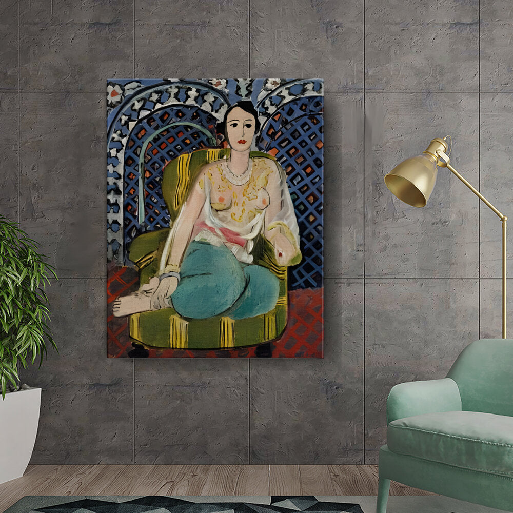 Seated Woman In A Colorful Chair