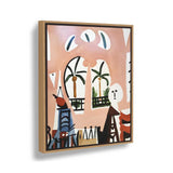 Palm View - Floating Framed Canvas