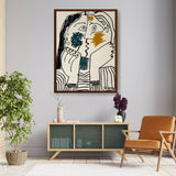 Contemplative Faces - Framed Canvas