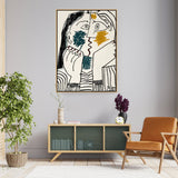 Contemplative Faces - Floating Framed Canvas