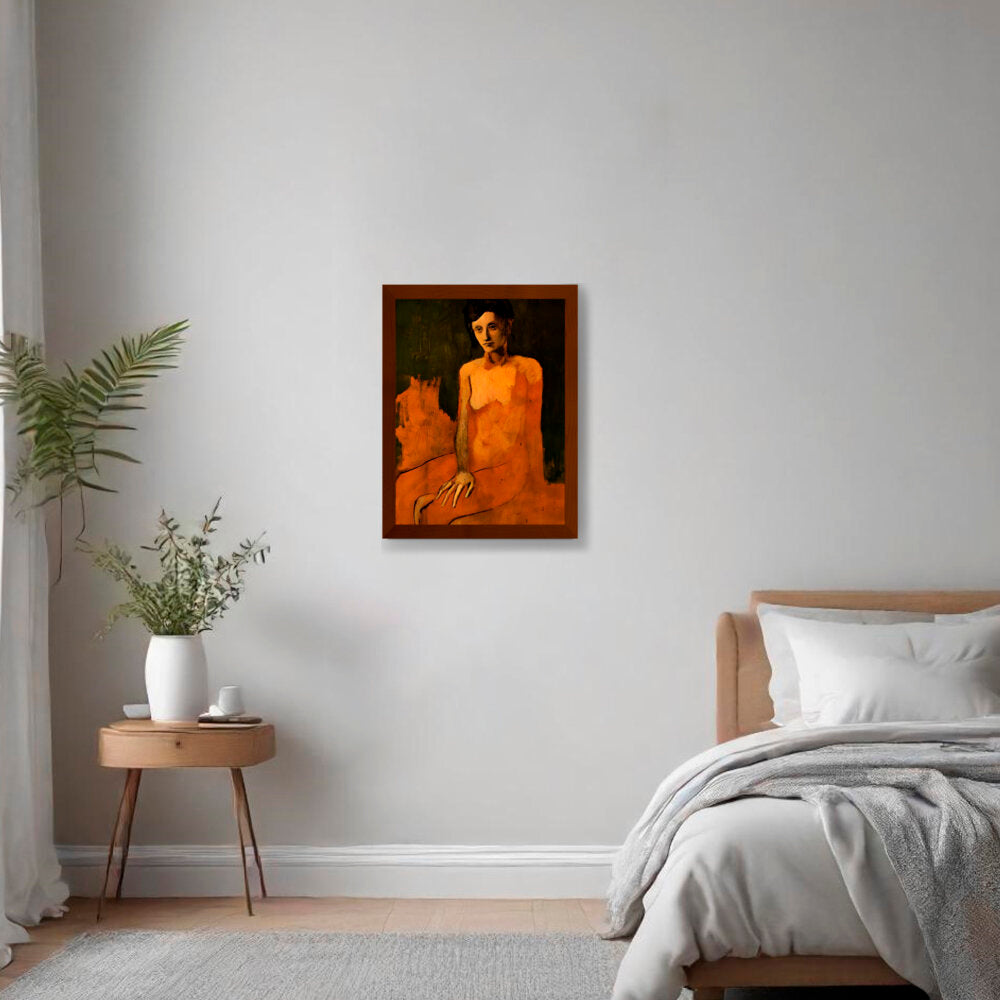 Contemplative Figure - Framed Canvas