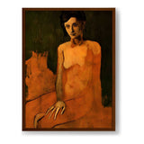 Contemplative Figure - Framed Canvas