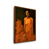 Contemplative Figure - Framed Canvas