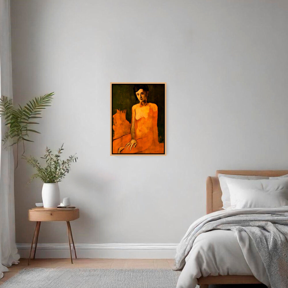 Contemplative Figure - Floating Framed Canvas