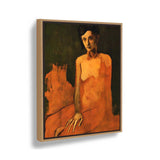 Contemplative Figure - Floating Framed Canvas