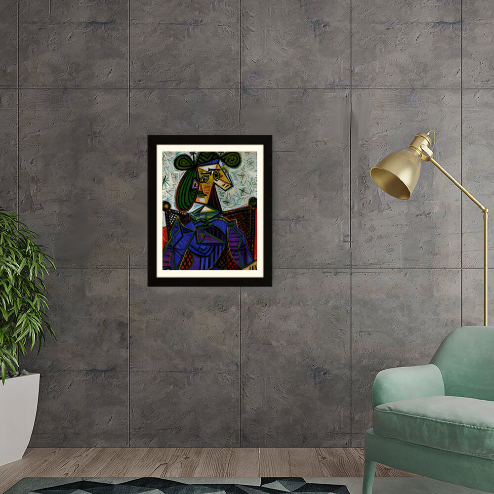 Abstract Portrait In Bold Colors - Framed Wall Art