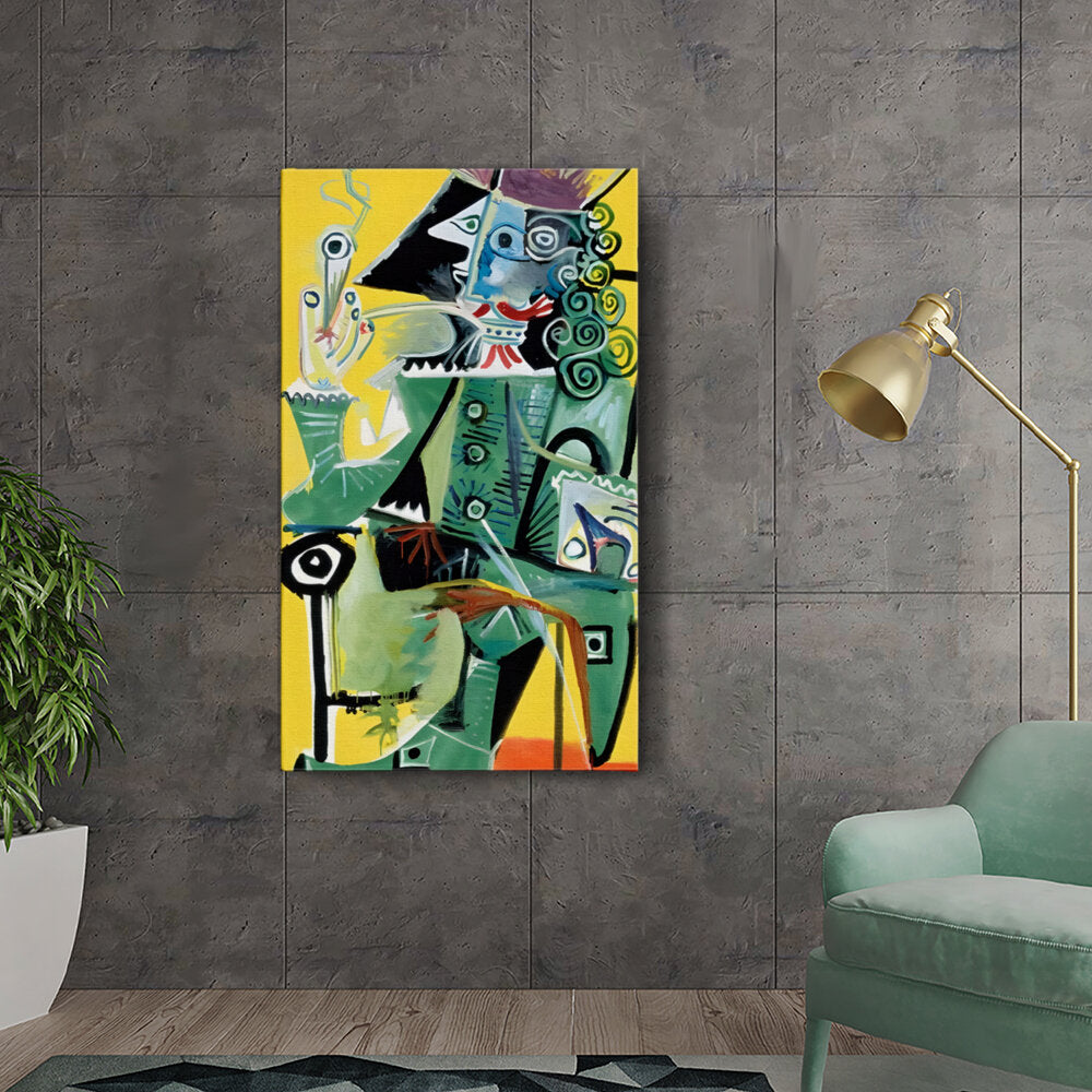 Seated Figure With Yellow Background