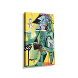 Seated Figure With Yellow Background - Wall Canvas