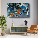 Abstract Composition With Bird And Shapes - Wall Canvas
