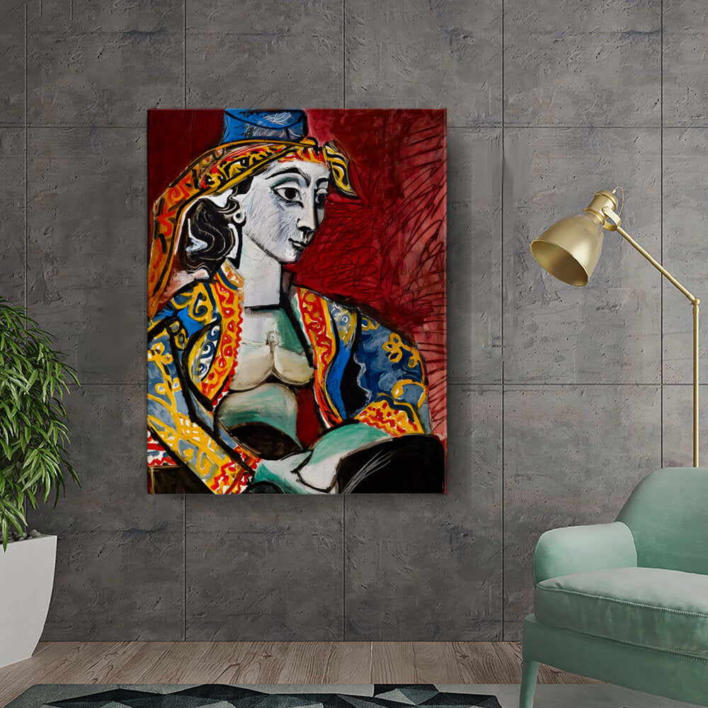 Seated Woman In Colorful Attire