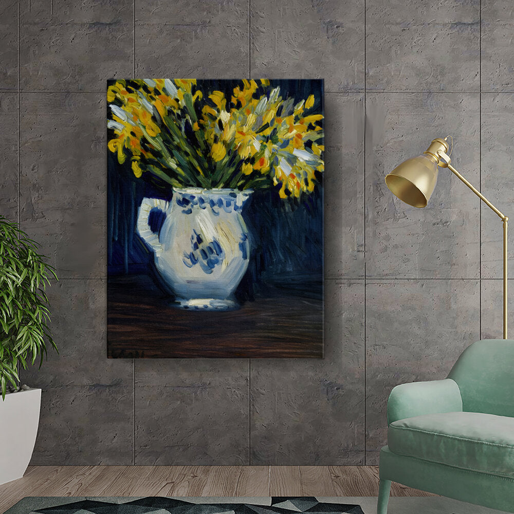 Bouquet In Blue Vase