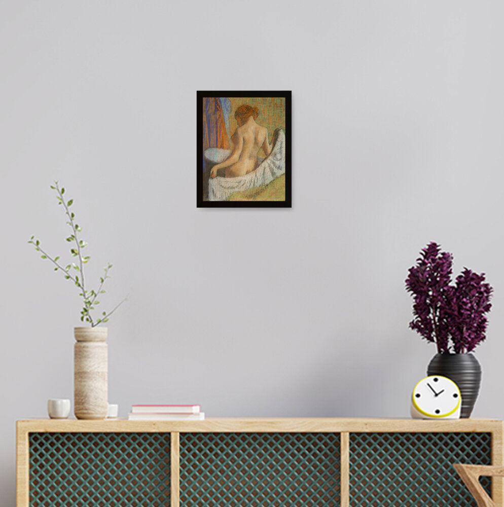 After The Bath Woman With A To - Framed Canvas
