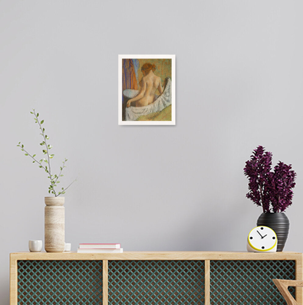 After The Bath Woman With A To - Framed Canvas