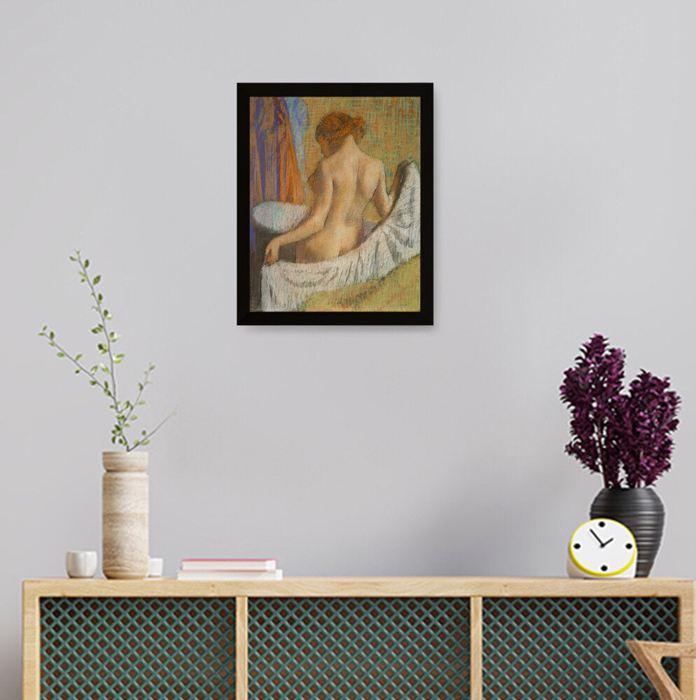 After The Bath Woman With A To - Framed Canvas