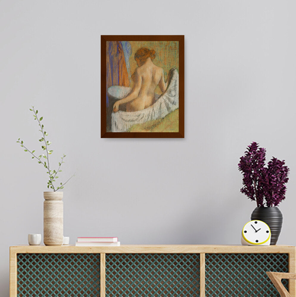 After The Bath Woman With A To - Framed Canvas