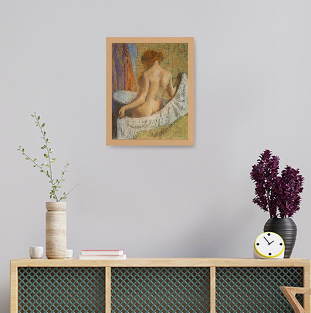 After The Bath Woman With A To - Framed Canvas