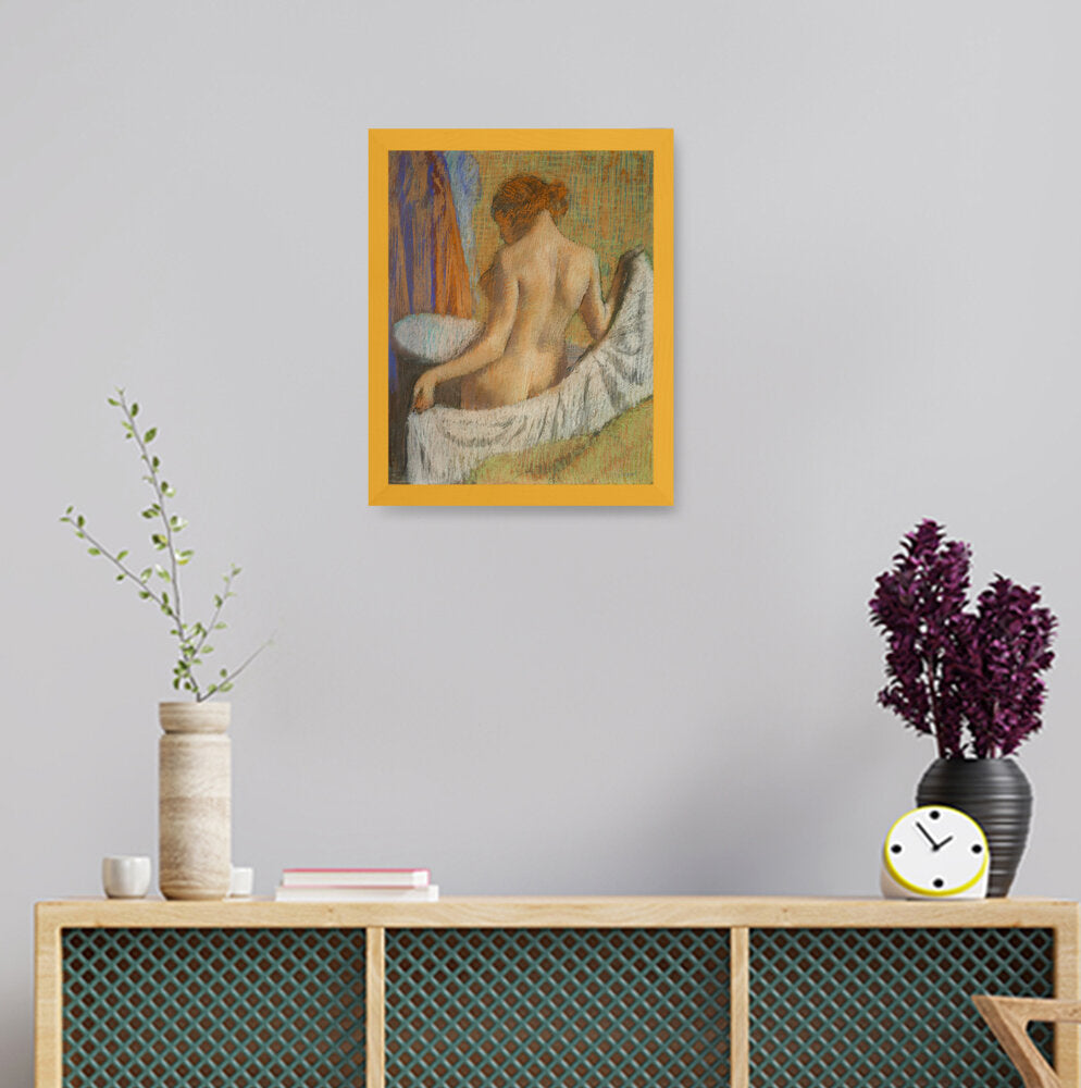 After The Bath Woman With A To - Framed Canvas