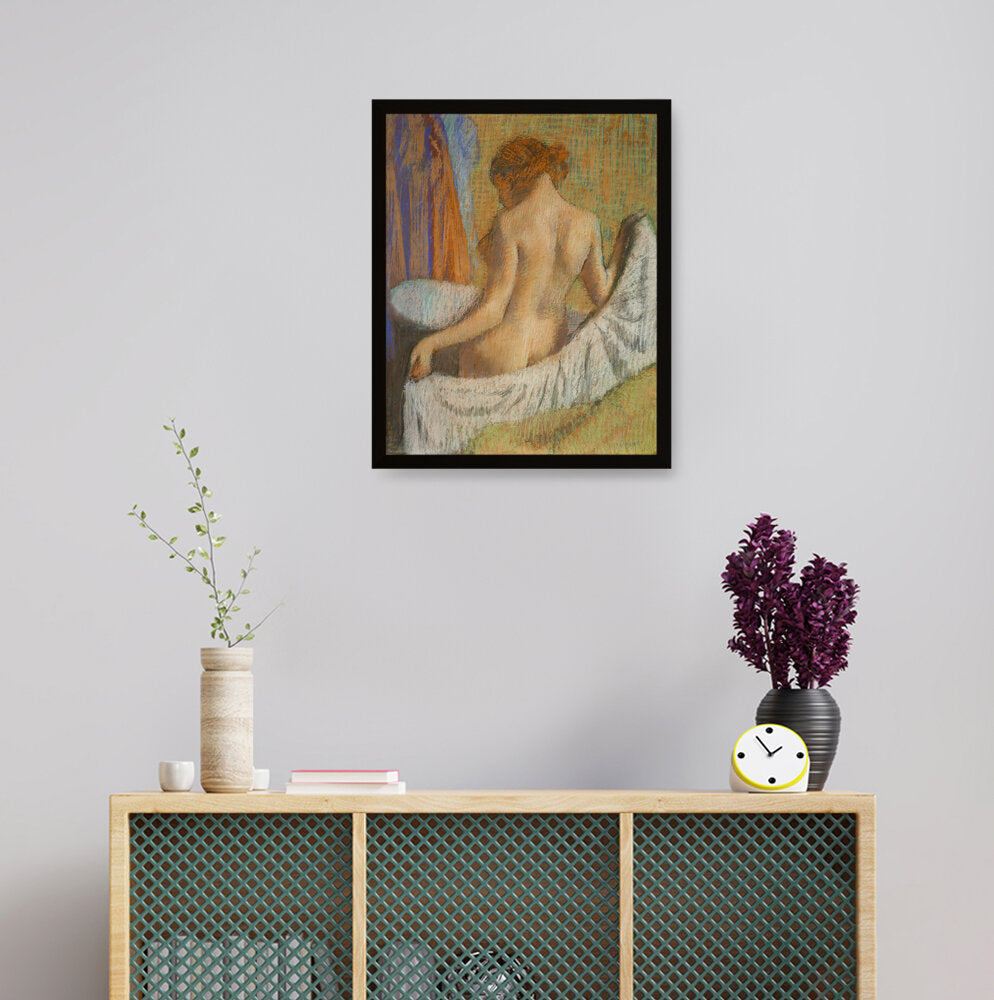 After The Bath Woman With A To - Framed Canvas