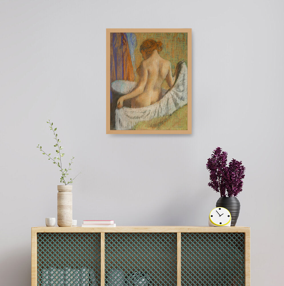 After The Bath Woman With A To - Framed Canvas
