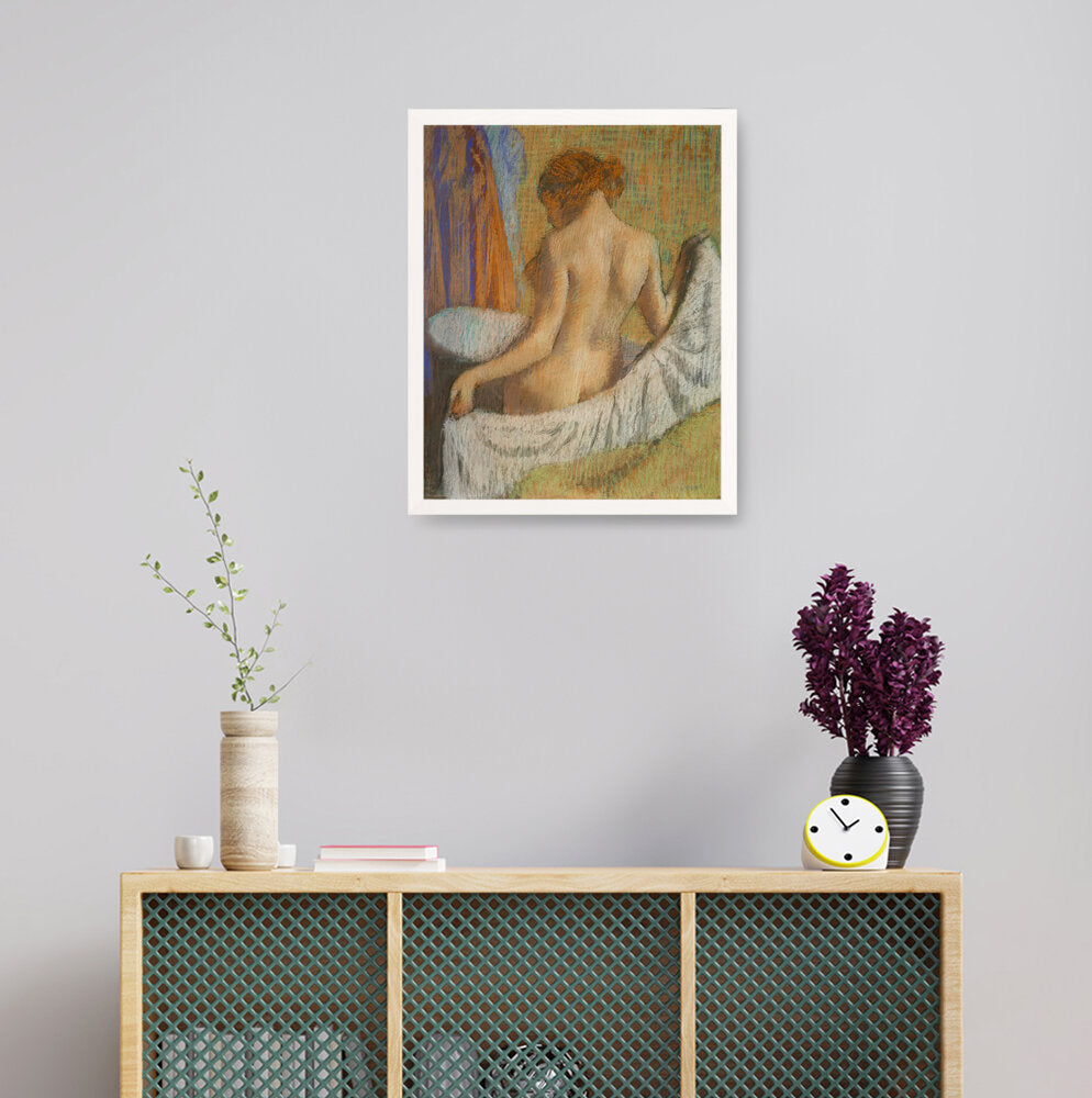 After The Bath Woman With A To - Framed Canvas