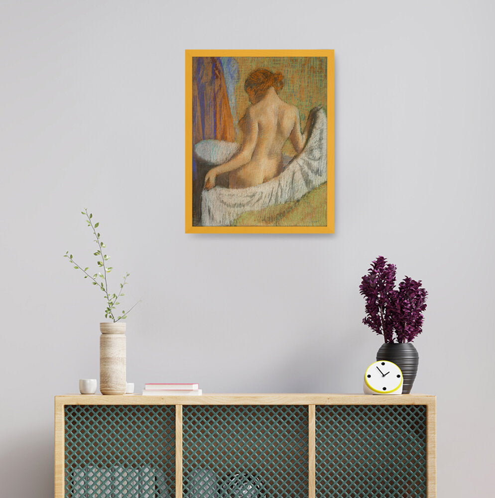 After The Bath Woman With A To - Framed Canvas